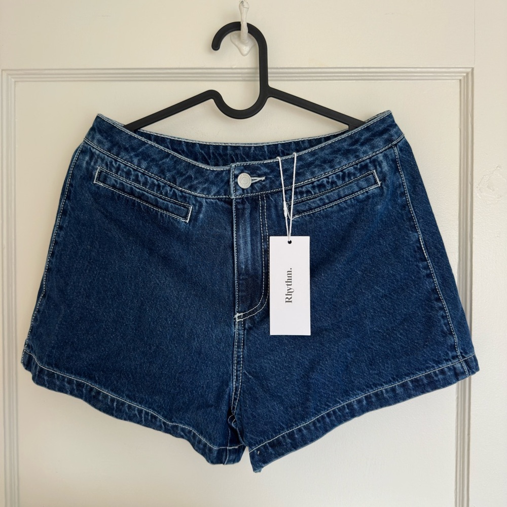 NWT Rhythm Micro Denim Short Dark Blue Denim